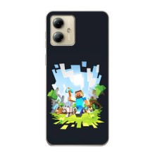 Чехол Майнкрафт на Motorola MOTO G14 (AlphaPrint) Minecraft (персонажи Minecraft)