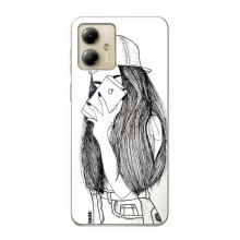 Чехол с печатью для Motorola MOTO G14 - (Мода) (AlphaPrint) (Фото девочки)