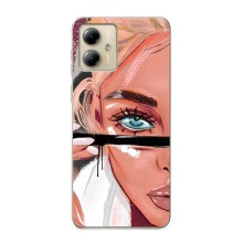 Чехол с печатью для Motorola MOTO G14 - (Мода) (AlphaPrint) (Макияж)