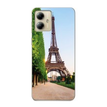 Чехол Эйфелева Башня для Motorola MOTO G14 - (AlphaPrint) (Дорога в Париж)