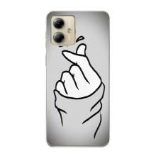 Чехол с принтом для Motorola MOTO G14 (AlphaPrint - Знак сердечка)