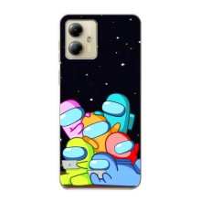 Чехол Амонг Ас для Motorola MOTO G14 (AlphaPrint) (Скины в космосе)