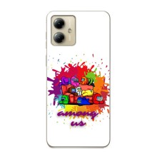 Чехол Амонг Ас для Motorola MOTO G14 (AlphaPrint) (Яркий АмонгАс)