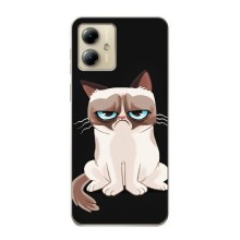 Чехол с принтом для Motorola MOTO G14 (AlphaPrint) Модные коты (Грустный кот)