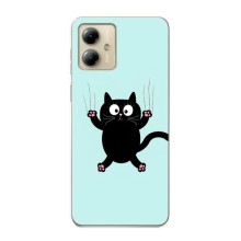 Чехол с принтом для Motorola MOTO G14 (AlphaPrint) Модные коты (Падающий кот)