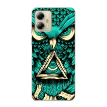 Чехол с птицами на Motorola MOTO G14 (VPrint) (Сова с глазом)