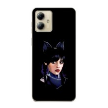 Чехлы Венсдей на Motorola MOTO G14 Уэнсдей (AlphaPrint) (серьезная Уэнздей)