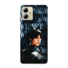 Чехлы Венсдей на Motorola MOTO G14 Уэнсдей (AlphaPrint) (Уэнздей кошка)
