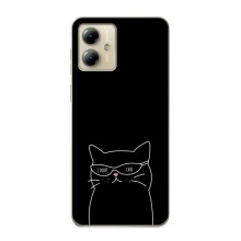 Чехол с рисунком кот на Motorola MOTO G14 (Равнодушный кот)