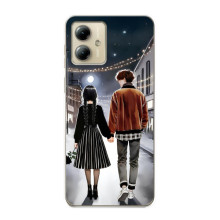 Чехол с дизайном Венздей 2 на Motorola MOTO G14 – Уэнсдей и Тайлер