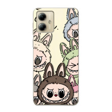 Чехол с Лабубу на Motorola MOTO G14 (Коллаж Лабубу)