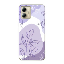 Силиконовый чехол с принтом в цветах на Motorola MOTO G14 – Фиолетовый дизайн