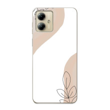 Силиконовый чехол с принтом в цветах на Motorola MOTO G14 – Нюдовый дизайн
