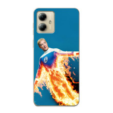 Чехол с принтом Фантастическая четверка для Motorola MOTO G14 – Человек-Факел