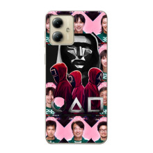 Чехол Гра в кальмара для Motorola MOTO G14 – Персонажи игры кальмара