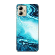 Мраморный чехол на Motorola MOTO G14 (VPrint) (Голубой мрамор)