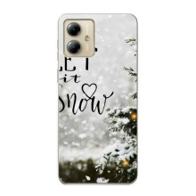 Новогодние, Праздничные Чехлы для Motorola MOTO G14 - 2024 год (Let it snow)