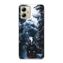 Новогодние, Праздничные Чехлы для Motorola MOTO G14 - 2024 год (Зимний поезд)
