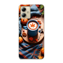 Чехол с уникальным дизайном «Осень с кофе» для Motorola MOTO G14 – Кофе и тыквы