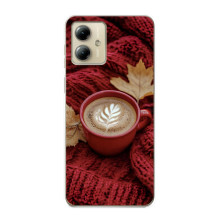 Чехол с уникальным дизайном «Осень с кофе» для Motorola MOTO G14 – Кофе на пледе