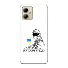 Защитные чехлы (Призрак Киева) для Motorola MOTO G14 (AlphaPrint) (Летчик Киева)