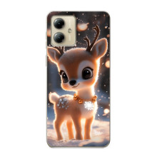 Яркий чехол для Motorola MOTO G14 с Зимними Оленятами – Оленёнок