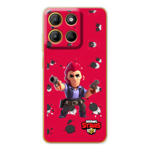 Бампер (ТПУ) с принтом Brawl Stars на Морора Мото G15 Пауэр (Кольт на красном)