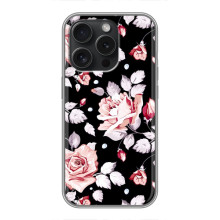 Чехлы с Цветами для Motorola Moto G15 Power (VPrint) (Цветочки на черном)