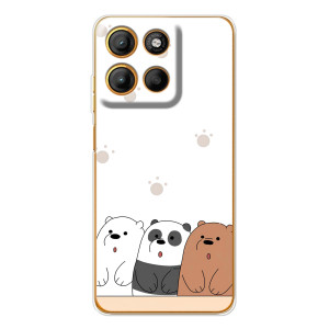 Чехлы с изображением разных животных для Motorola Moto G15 Power – Удивленные медвеженки