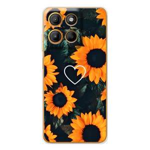 Чехлы с картинкой Подсолнухов для Морора Мото G15 Пауэр – Сердечко в подсолнухах