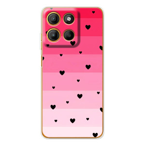 Чехлы с тематикой "Маленькие Сердечки" на Motorola Moto G15 Power (Чорные сердечки)