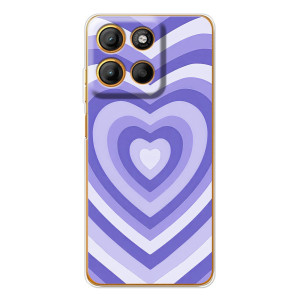 Чехлы с тематикой "Маленькие Сердечки" на Motorola Moto G15 Power (Сердце фиолет)