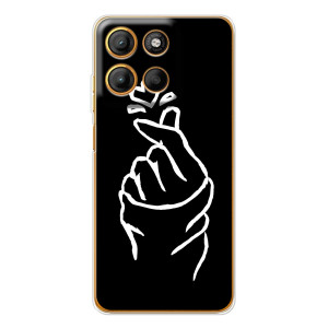 Чехлы (Знак сердечка) на Motorola Moto G15 Power – Сердце на черном