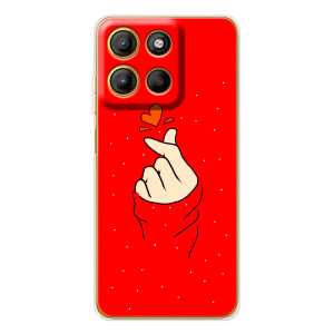 Чехлы (Знак сердечка) на Motorola Moto G15 Power – Сердце на красном