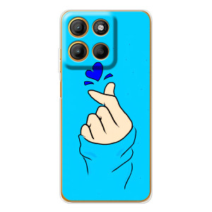 Чехлы (Знак сердечка) на Motorola Moto G15 Power – Сердце на синем