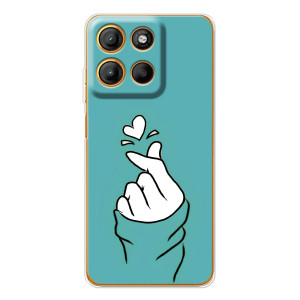Чехлы (Знак сердечка) на Motorola Moto G15 Power – Сердечко на бирюзовом