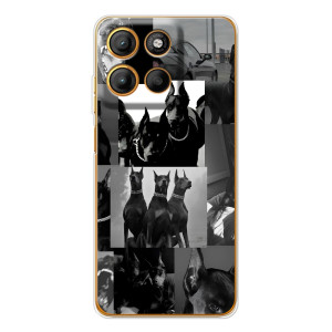 Чехол ДОБЕРМАН для Motorola Moto G15 Power (Коллаж Доберман)