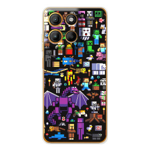 Чехол майнкрафт для Motorola Moto G15 Power – Все персонажи