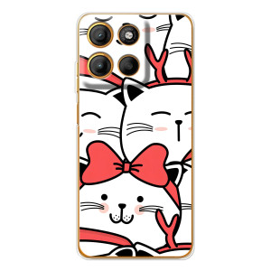 Бампер с изображением Котиков для Морора Мото G15 Пауэр (Новогодние котики)
