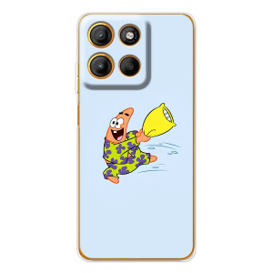 Чехол с картинкой Патрик на Motorola Moto G15 Power (Патрик с подушкой)