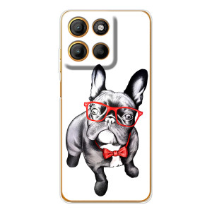 Бампер для Motorola Moto G15 Power с картинкой "Песики" – В очках