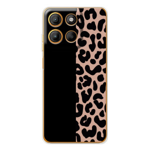 Чехол с леопардовым принтом на Motorola Moto G15 Power (Леопардовый фон)