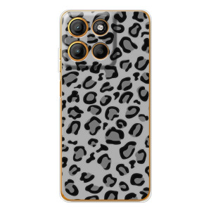 Чехол с леопардовым принтом на Motorola Moto G15 Power (Темный леопрад)