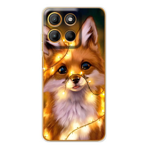 Чехол с Лисичкой для Motorola Moto G15 Power – Новогодний лисенок