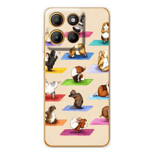 Чехол с Прикольным принтом на Motorola Moto G15 Power – Ёга свинок