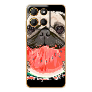 Чехол (ТПУ) Милые собачки для Motorola Moto G15 Power (Смешной Мопс)