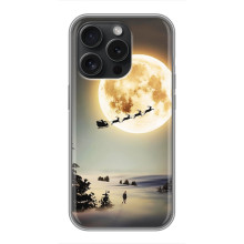 Новогодние, Праздничные Чехлы для Motorola Moto G15 Power - 2024 год (Санта на луне)