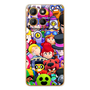 Силиконовый Чехол на Motorola Moto G15 Power с картинкой Brawl Stars – Персонажи