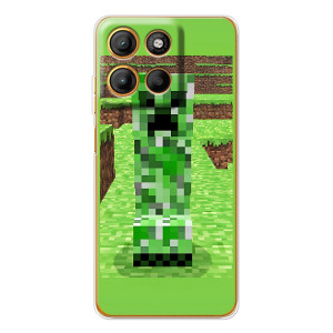 Чехлы для Motorola Moto G15 Power (Персонажи Майн Крафт) – Крипер 2