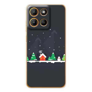 Силиконовый бампер на рождество для Motorola Moto G15 Power – Город зимний